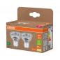 Preview: 2er Set OSRAM GU10 LED Strahler besonders effizient 36 ° 2W wie 50W 2700K warmweißes Licht